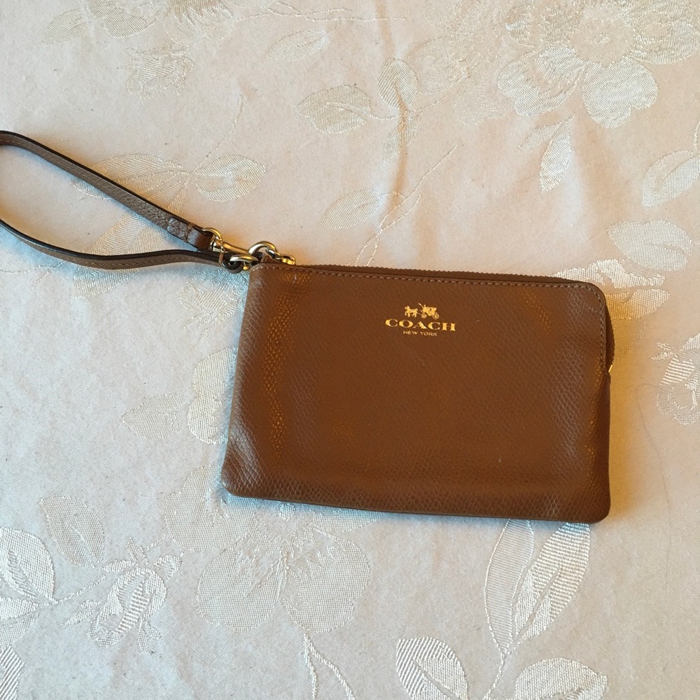 Coach Wristlet,  brown, good condition